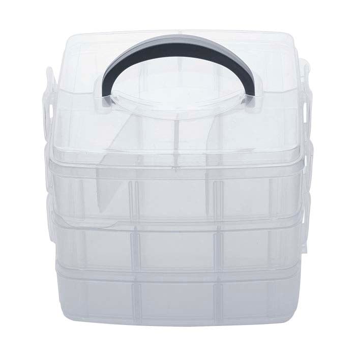 Plastic 18-Compartment Three-Level Stacked Organizer Box - RioGrande