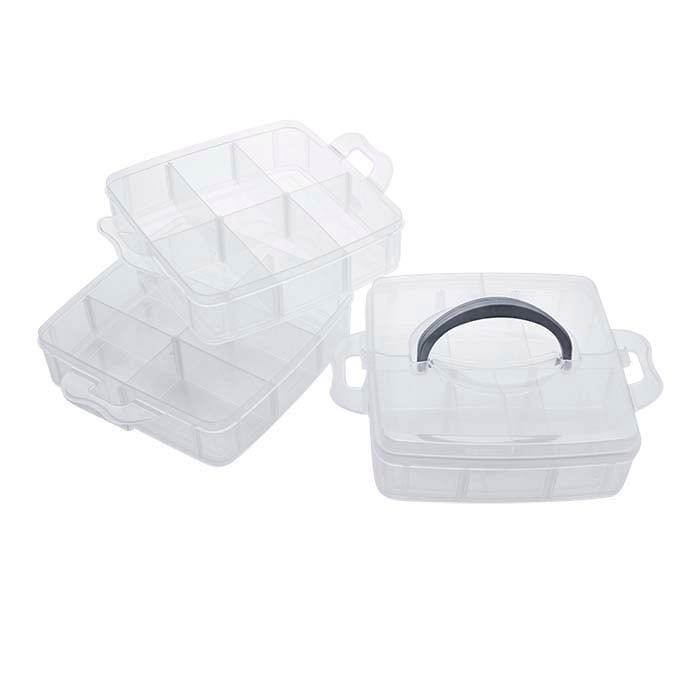 18個　46482 ストレージBOX 6個組×3セット Plastic 18-Compartment Three-Level Stacked Organizer Box - RioGrande