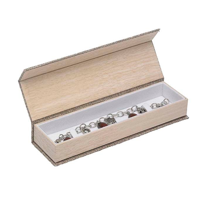 Cabana Burlap and Wood-Patterned Bracelet Gift Box - RioGrande