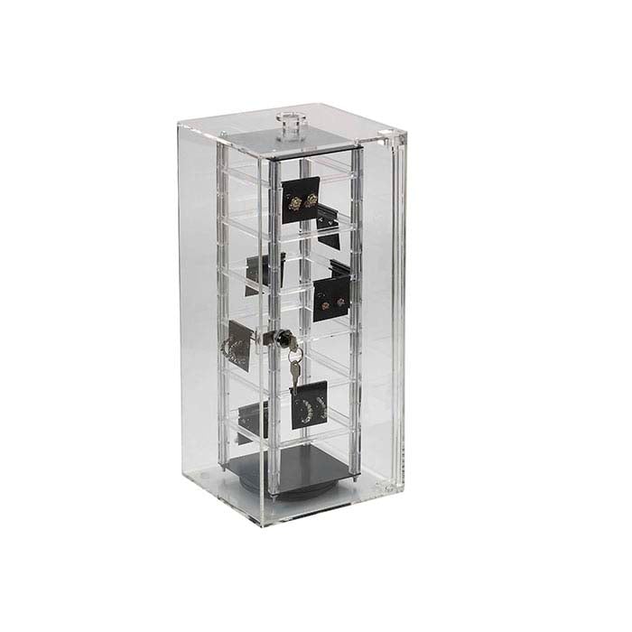 Clear Acrylic Lockable Rotating Hanging Card Display