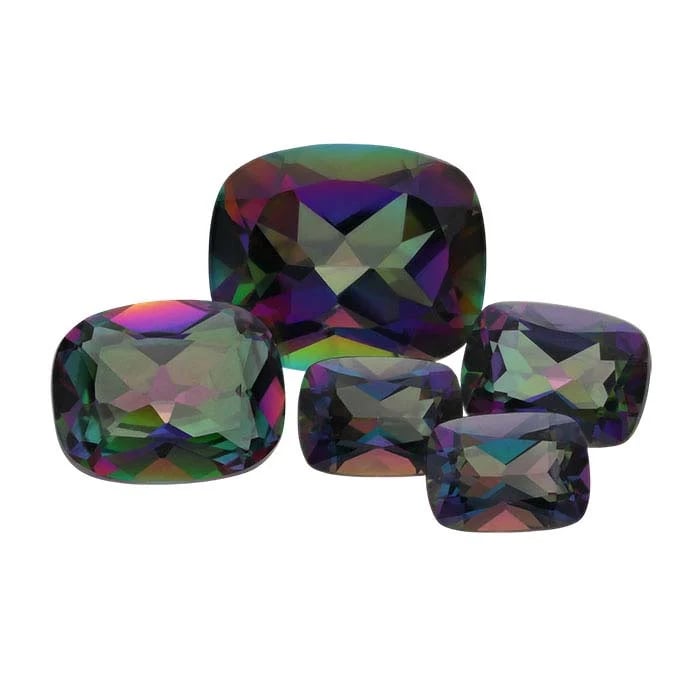 Azotic Green Mystic™ Topaz Cushion Faceted Gemstone - RioGrande