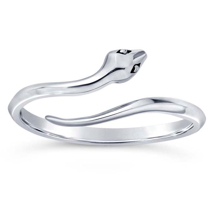 Sterling Silver Snake Bypass Ring, Adjustable - RioGrande