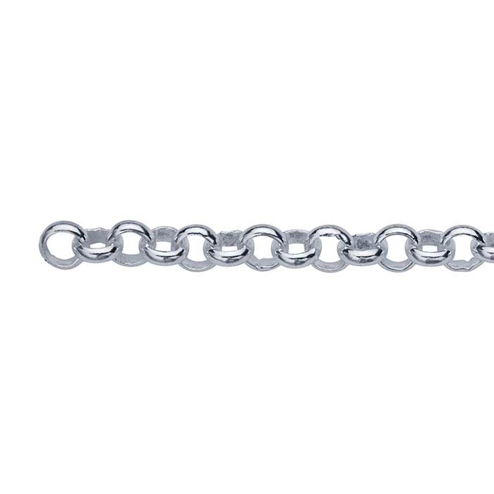 Oxidized Sterling Silver Rolo Chain Necklace for Men