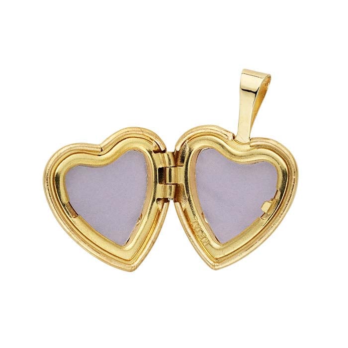 gold heart locket pendant 14K Yellow Gold Heart Locket Pendant