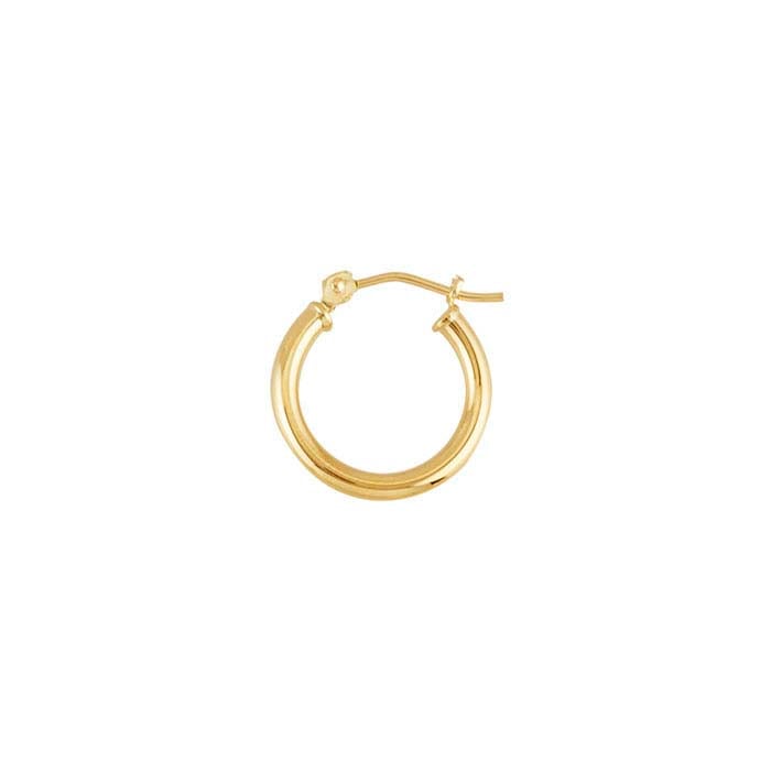 10K Yellow Gold Textured Hoop Earring - RioGrande