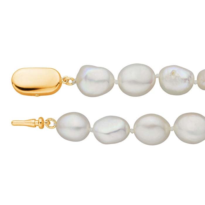 Cultured 10mm White Baroque Pearl Necklace - RioGrande