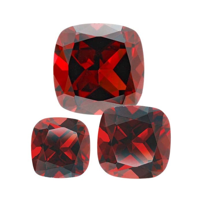 Gamut Red Diamond ガットG弦 Garnet Cushion Faceted Gemstone, AA-Grade - RioGrande