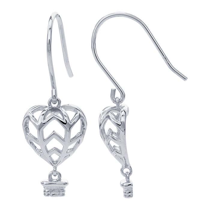 Silver Hot Air Balloon Earrings Weather By ElainaLouiseStudios