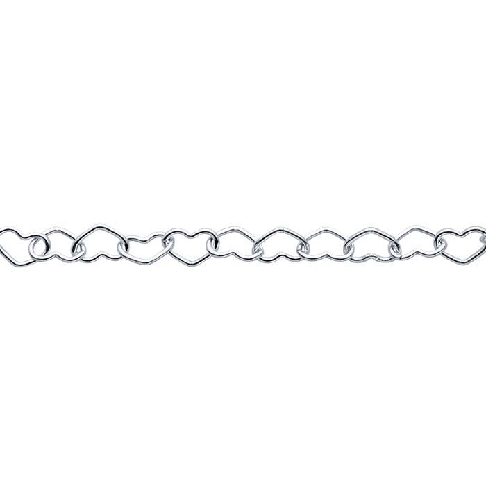 Sterling Silver Heart Link Chain, By the Foot - RioGrande