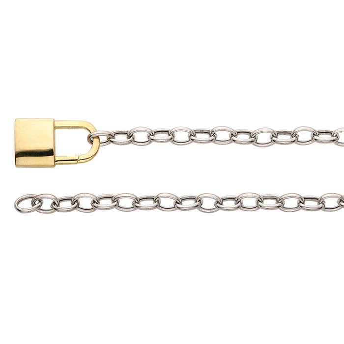 Sterling Silver Gold-Plated Padlock Necklace - RioGrande