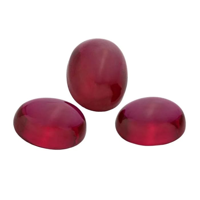 Lab-Grown Ruby Oval Cabochon - RioGrande Lab-Grown Ruby Oval Cabochon - RioGrande