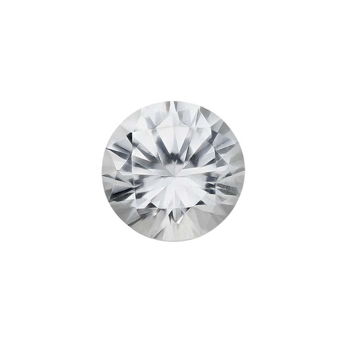 Lab-Grown White Sapphire Round Faceted Gemstone RioGrande