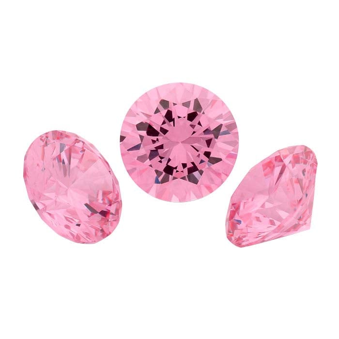 Pink CZ Round Faceted Gemstone - RioGrande