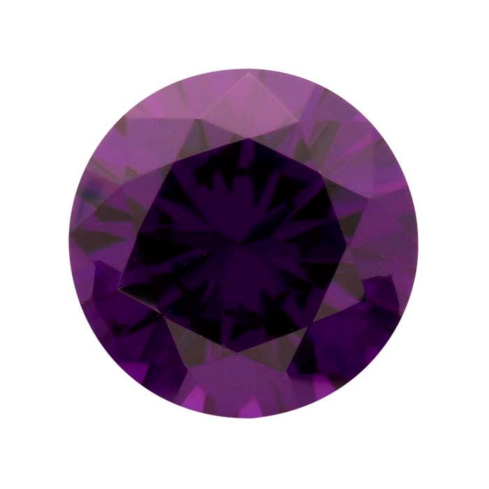 Purple CZ Round Faceted Gemstone - RioGrande