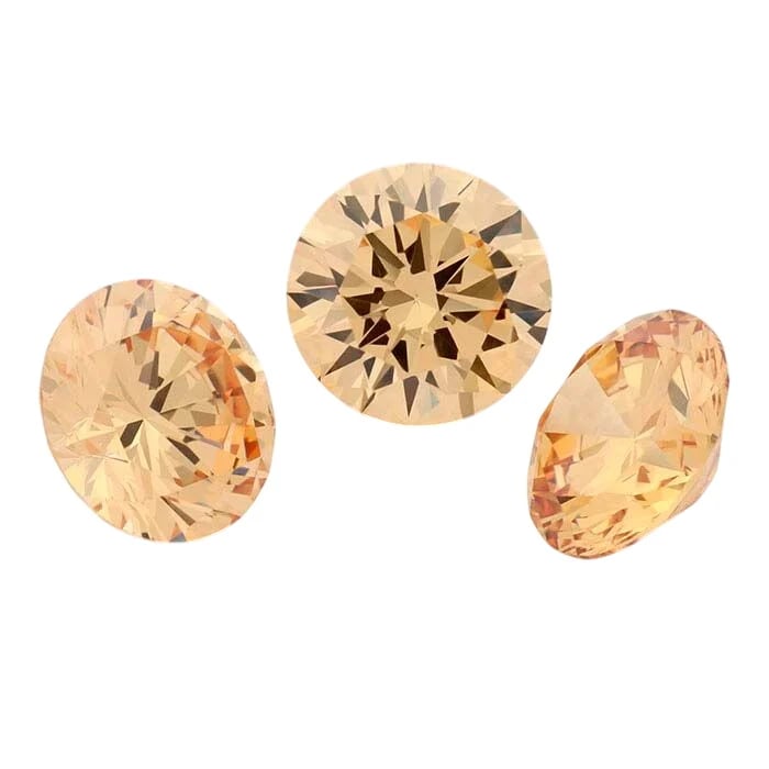 Champagne CZ Round Faceted Gemstone - RioGrande