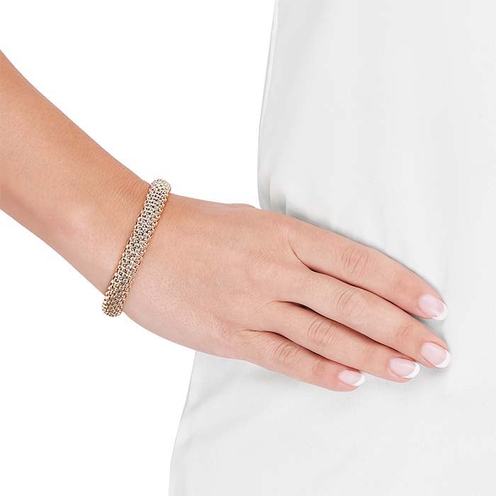 14K Yellow Gold Popcorn Link Bracelet - RioGrande
