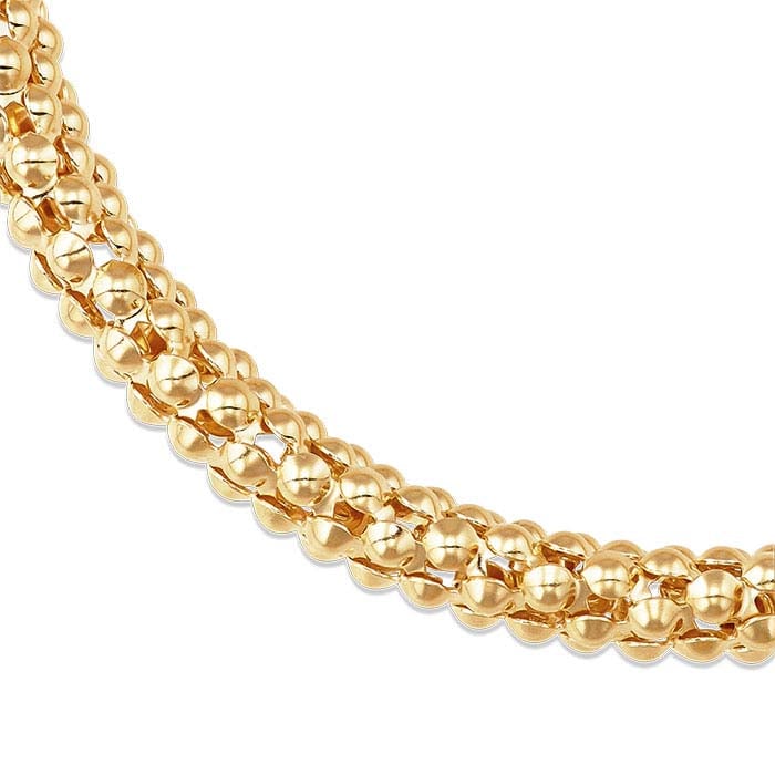 14K Yellow Gold Popcorn Link Bracelet - RioGrande