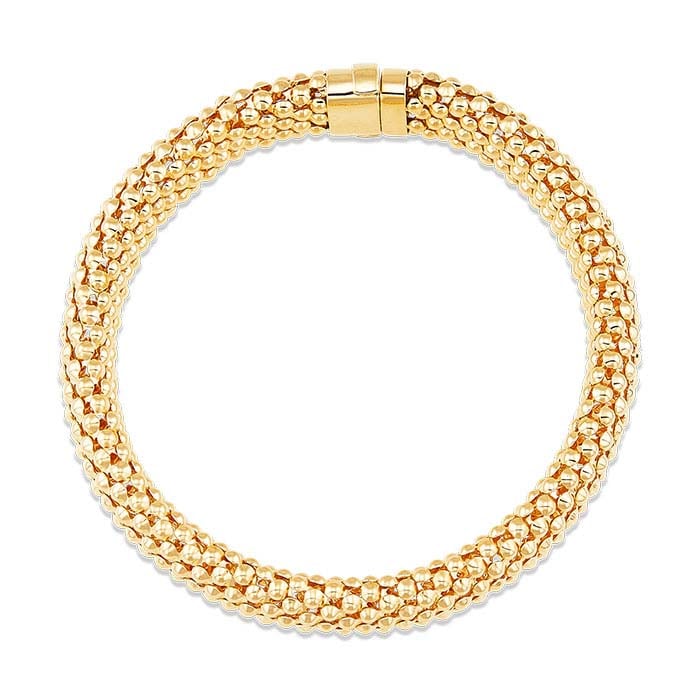 14K Yellow Gold Popcorn Link Bracelet - RioGrande 14K Yellow Gold Popcorn Link Bracelet - RioGrande