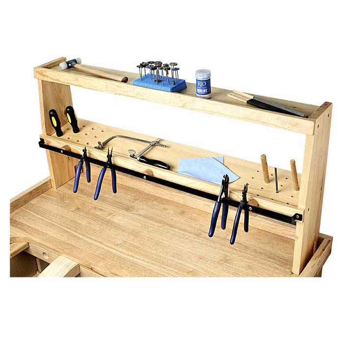 Jewelers Bench Tool Organizer - 7 Compartment Plier & Tweezer Rack Holder