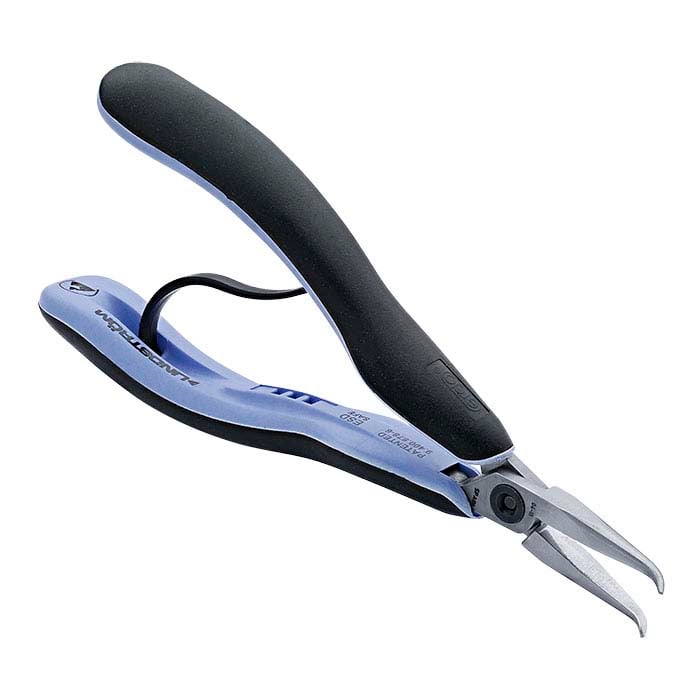 Lindstrom RX7892 Bent Nose Pliers – Smooth Jaw, Chain Nose Tip For Jewelry & Precision Work