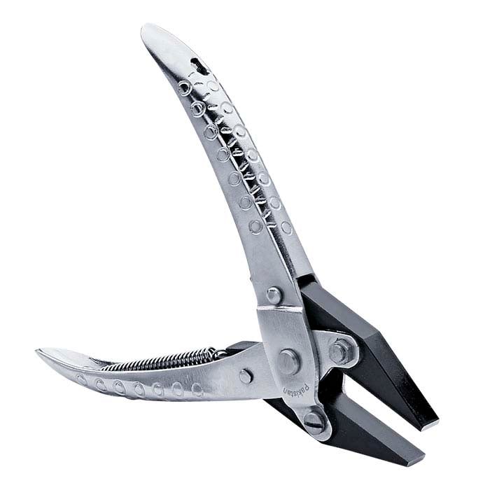 Grobet USA Parallel Action Pliers, Light, Flat Nose, Smooth, 5