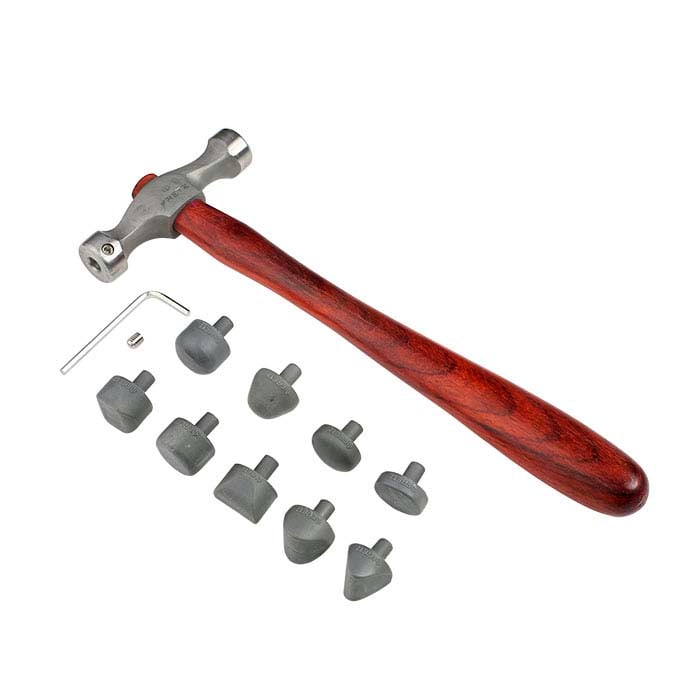 Fretz® HMR-7 Jeweler's Planishing Hammer with Nine Nylon Inserts