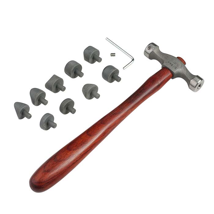 Fretz® HMR-7 Jeweler's Planishing Hammer with Nine Nylon Inserts - RioGrande