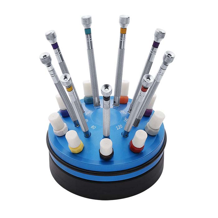 Screwdriver 9-Piece Set with Replacement Tips in Rotating Base - RioGrande