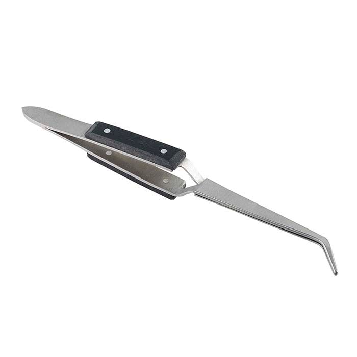 Curved Crosslock Tweezer with Fibre Grips