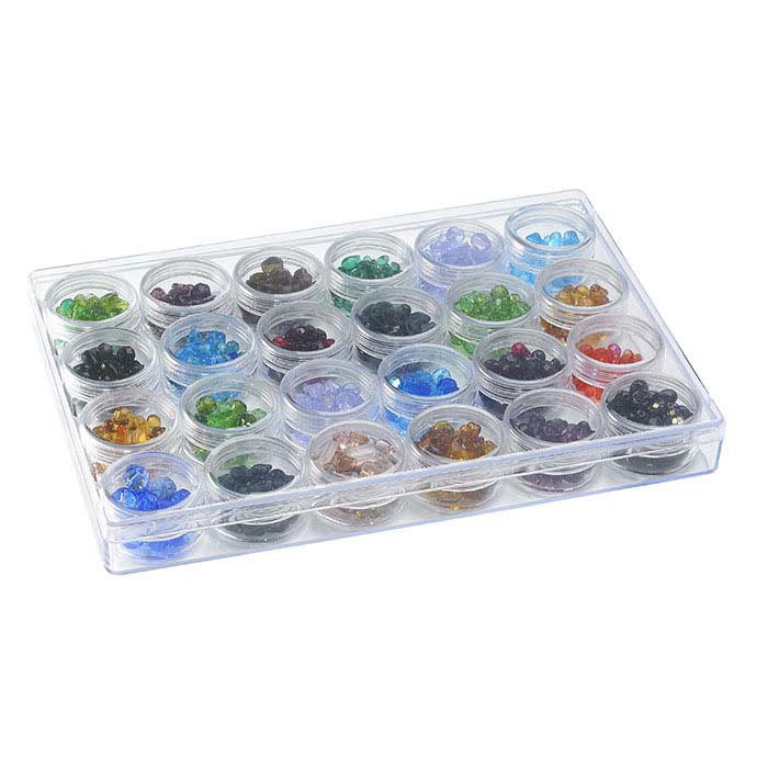 Acrylic Bead Organizer Tray with 24 Jars RioGrande