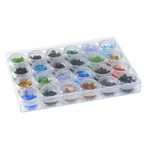 Acrylic Bead Organizer Tray with 24 Jars - RioGrande