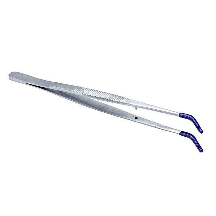 Deluxe Curved Spade Tweezers – 12 Cm (4.75 Inch) Precision Tongs With Protective Case For Stamps, Coins, Collectibles