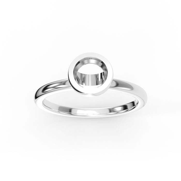 14K Gold 5.3mm Round Bezel Ring Mounting - RioGrande