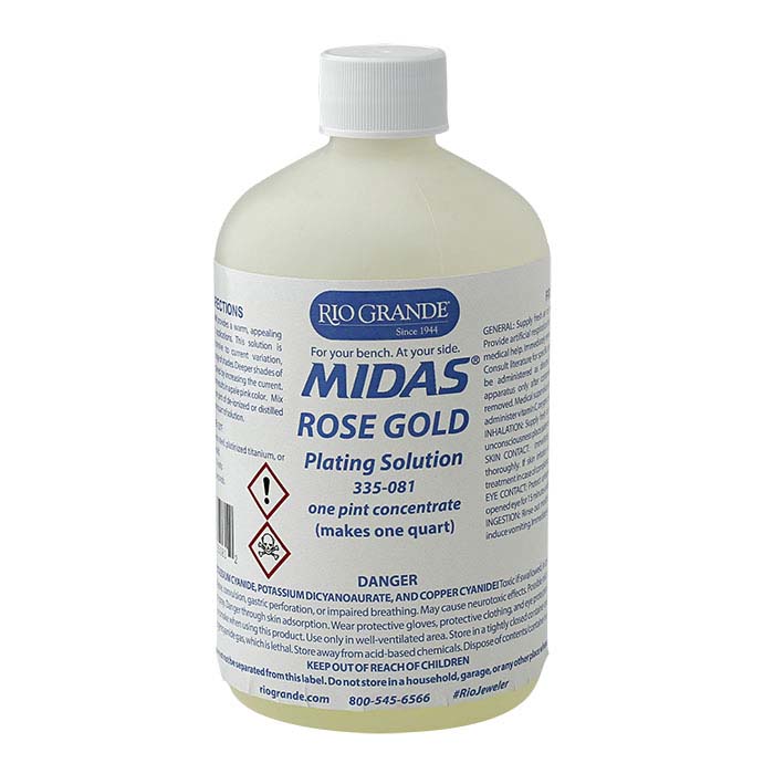 Midas Rose-Gold Plating Solution Concentrate, Cyanide-Based