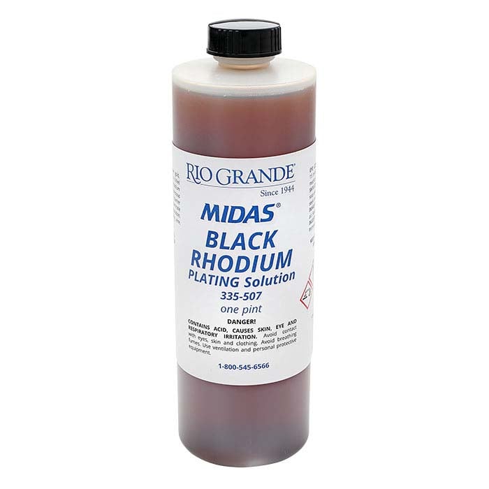 Midas Black Rhodium Plating Solution, Acid-Based - RioGrande