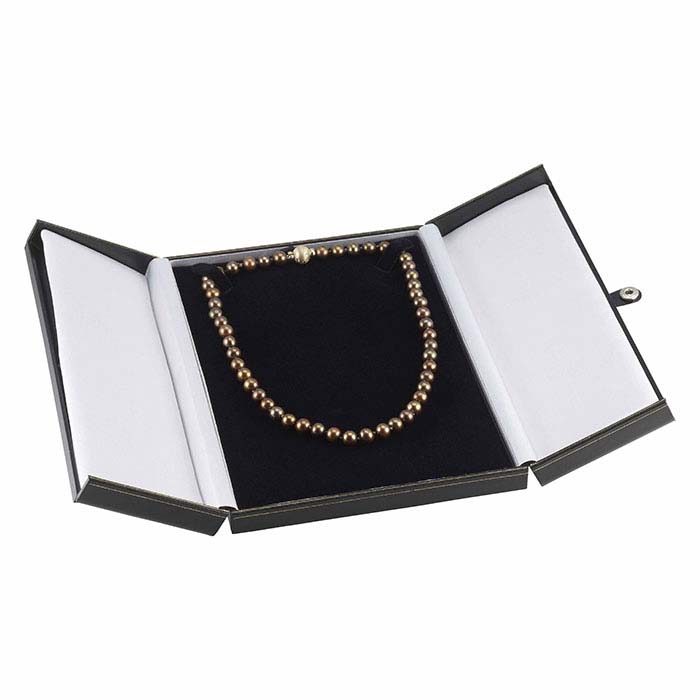 Jewellers Necklace Boxes Faux Leather Jet Necklace Jewellery Display Gift Box 
