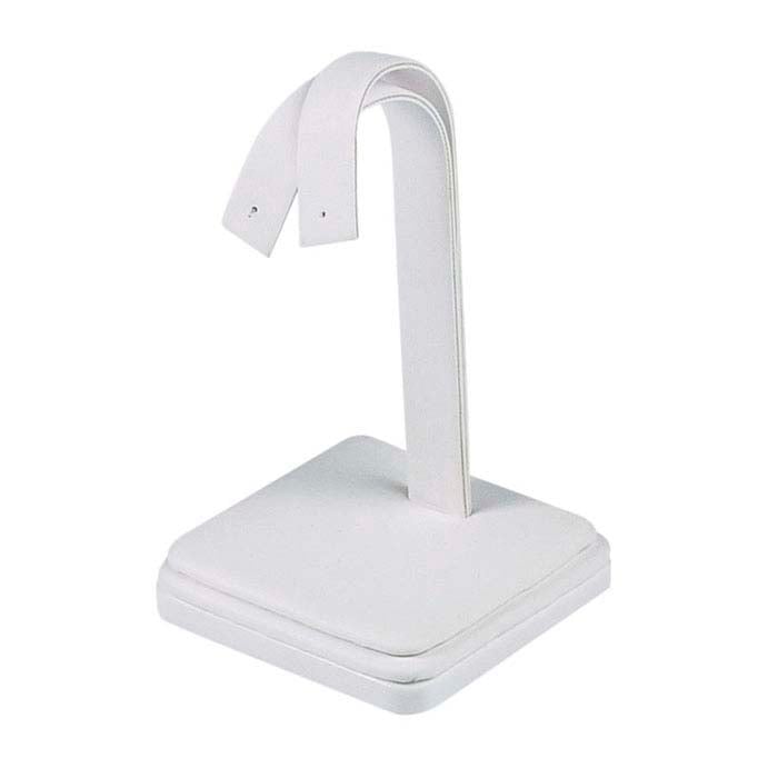 White Faux Leather Stand Earring Display RioGrande