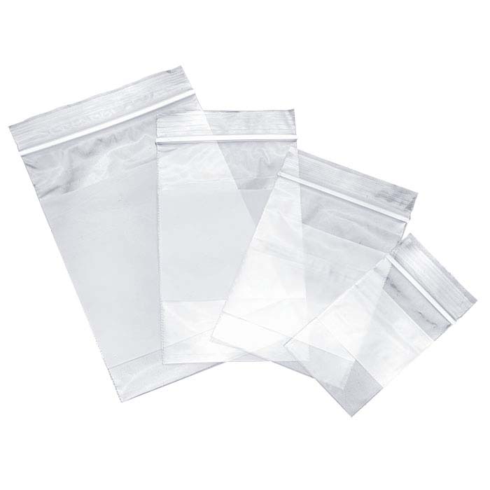 2x3 White Block Reclosable Bags, Zipper Bag