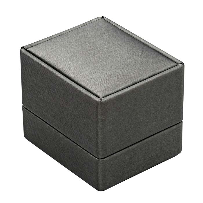 Gray Faux Leather Lighted Ring Box RioGrande