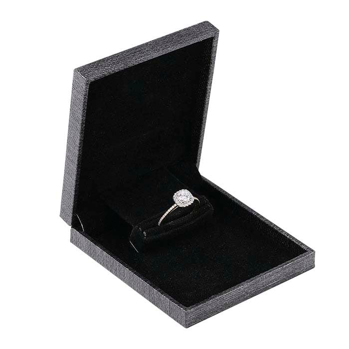 Metallic Gray Slim Proposal Ring Box - RioGrande