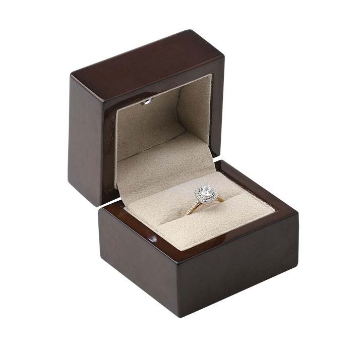 Personalized Wooden Ring Box, Mini Engagement Ring Holder Box with Single  Slot, Square Wedding Ring Box for Ring, Elegant and Retro Ring Holder Box  for Wedding - China Stand up Jewelry Box