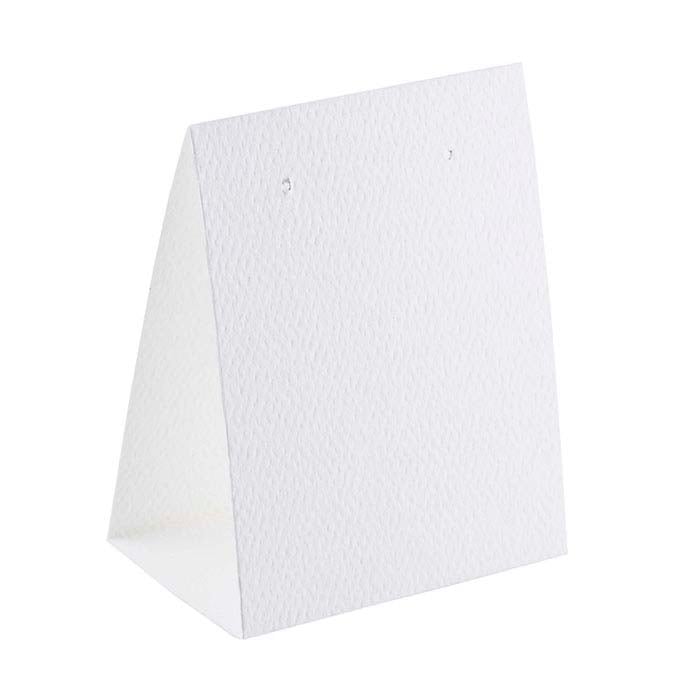 Hanging Earring Card - White Linen Paper-Covered Plastic 2x2 (100-Pcs)