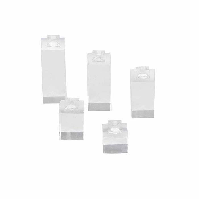 7-Piece Acrylic Ring Display Set - Jewelry Showcase Stands & Holders For Retail Or Home