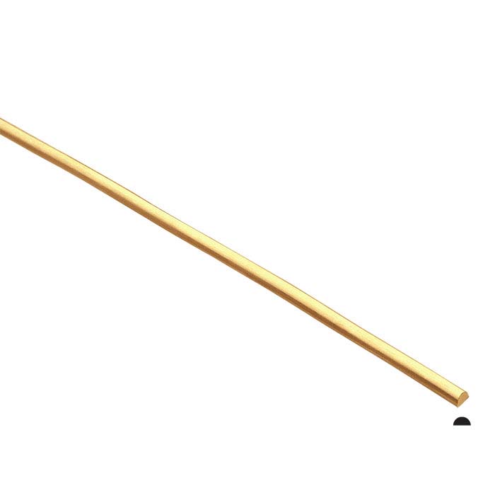 14K Yellow Gold Half-Round Wire, Dead-Soft - RioGrande