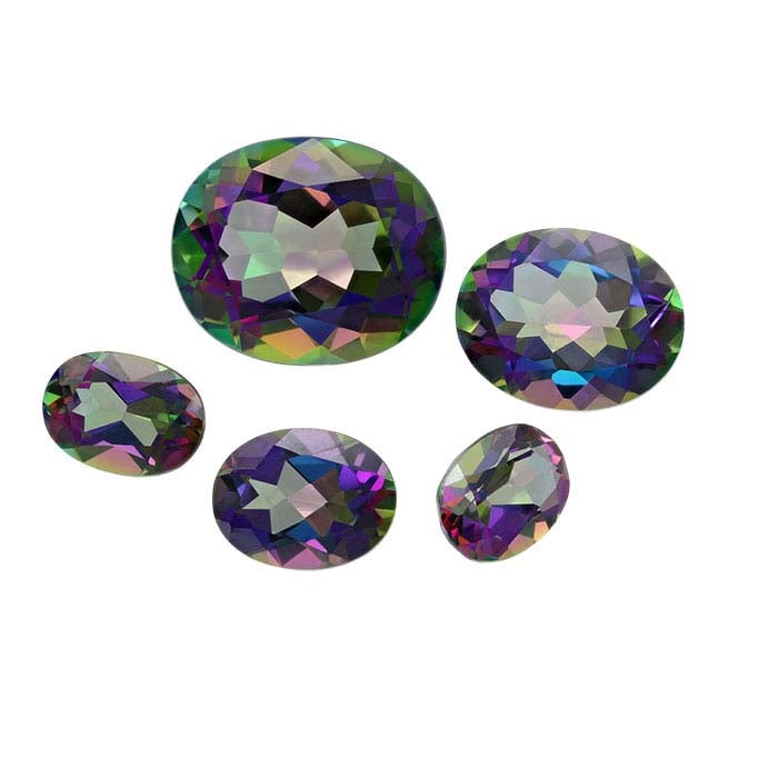 ♡ FANTASTICS Azotic Green Mystic™ Topaz Oval Faceted Gemstone - RioGrande