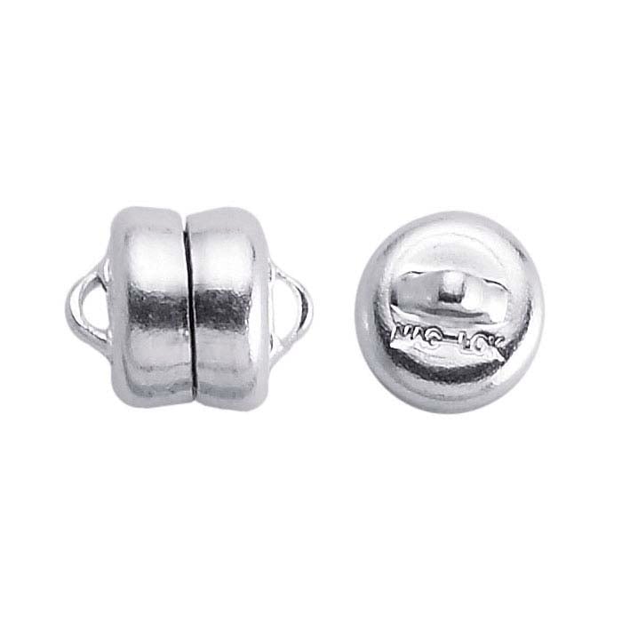 Brass Silver Plated Mag Lok Button Magnetic Clasp RioGrande