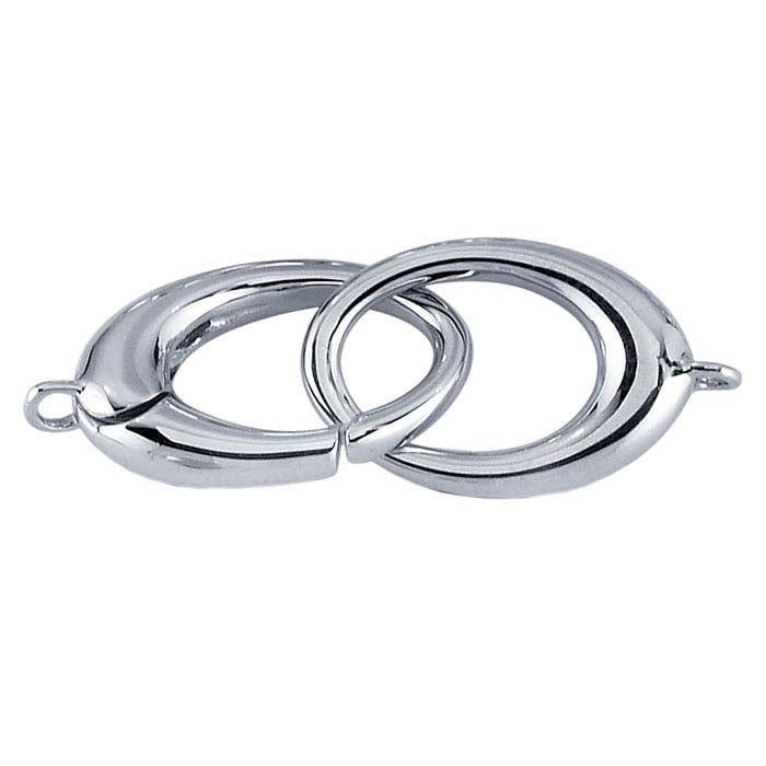 Solid 925 Sterling Silver Clasp,Spring Press Open Hook with Swivel
