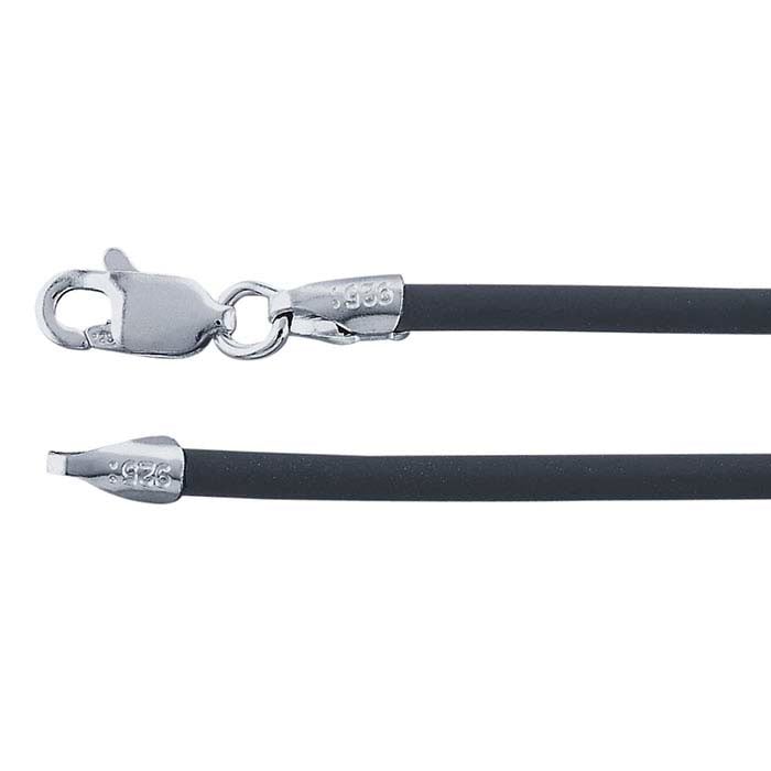 Black Rubber Cord with Sterling Silver Clasp RioGrande