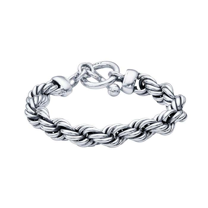 Sterling Silver 10mm Rope Chain Bracelet - RioGrande