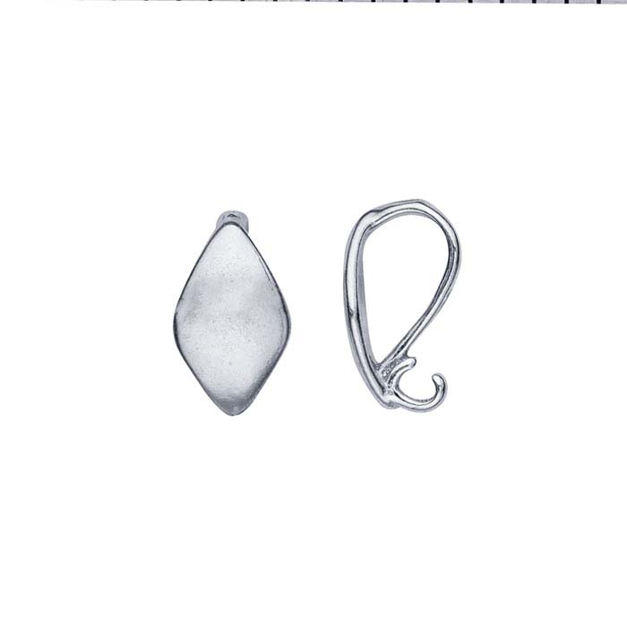 Sterling Silver Diamond-Shaped Pendant Bail with Hidden Loop - RioGrande